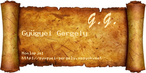 Gyügyei Gergely névjegykártya